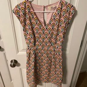 pink patterned dress